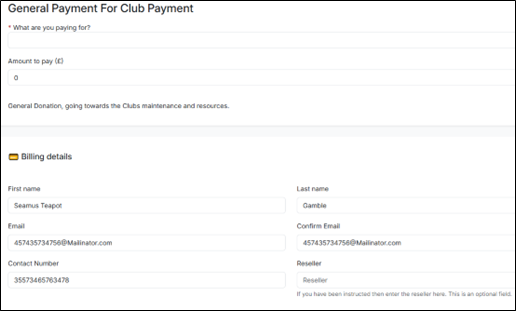 Payment Form