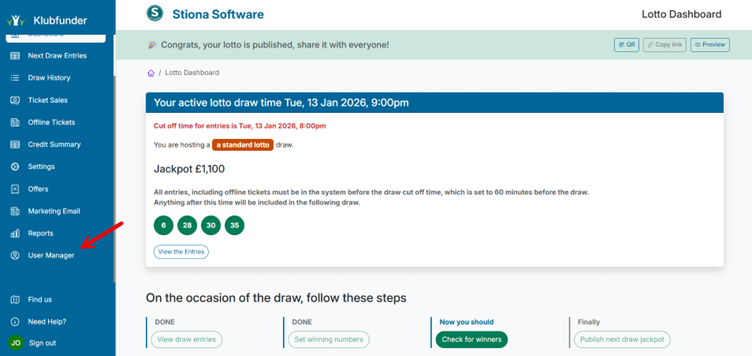 User Manager Dashboard