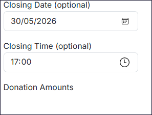 Closing Date and Presets