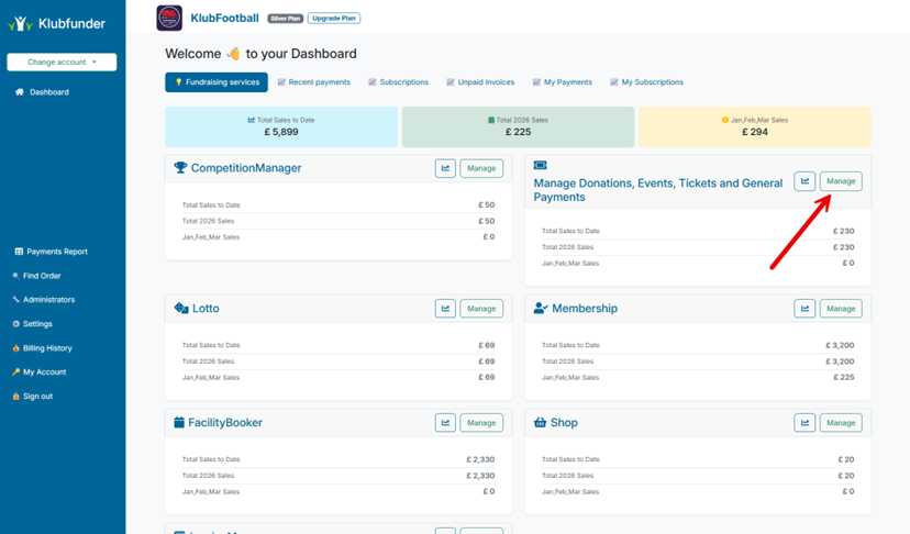 User Manager Navigation
