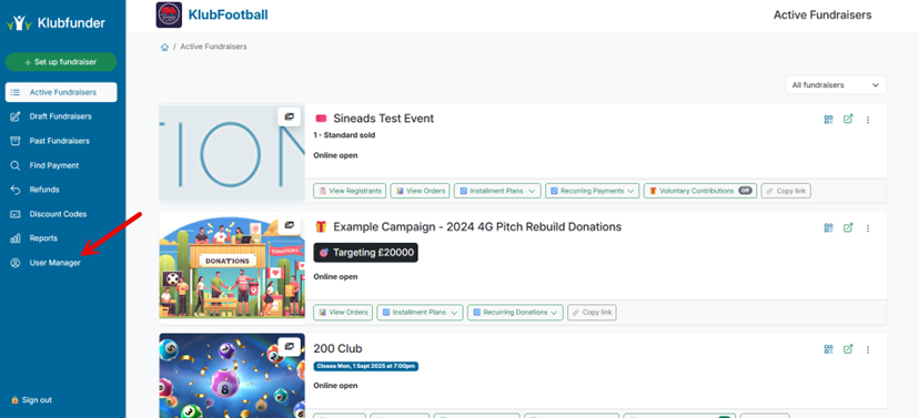 User Manager Dashboard