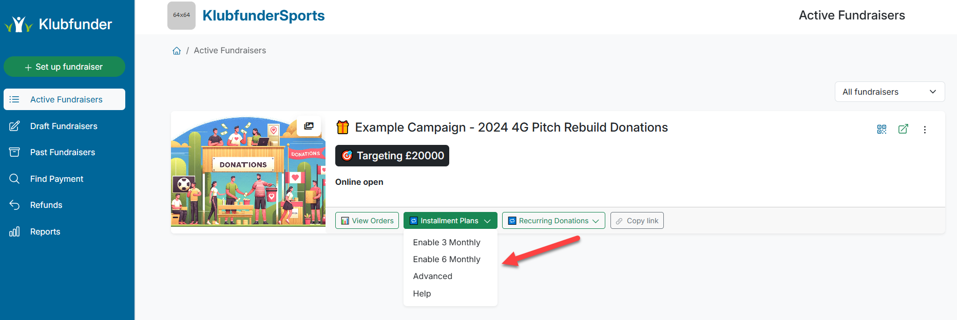 Instalment Drop Down