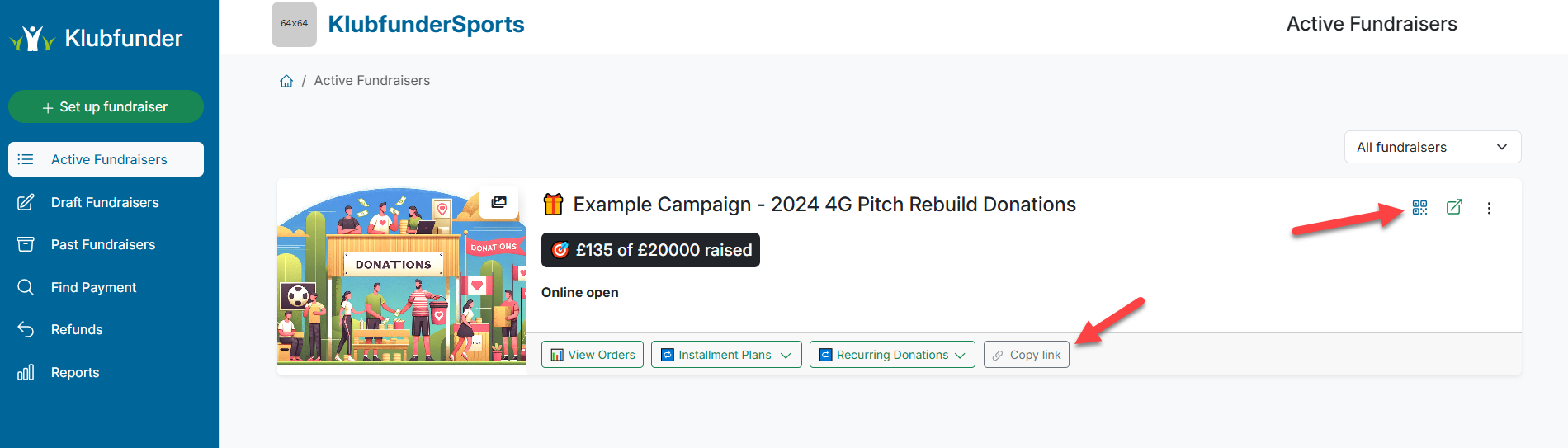 Copy Link and QR Code