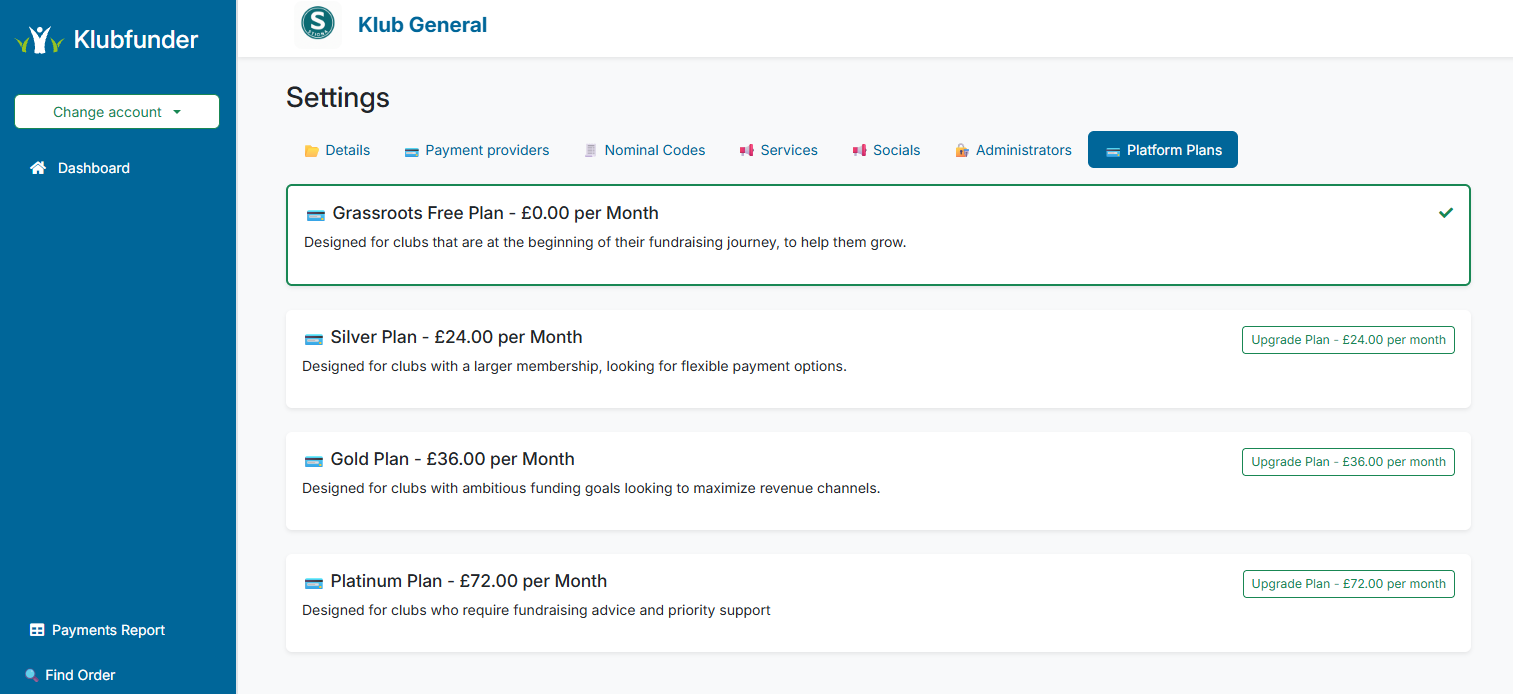 Platform Plans Screenshot