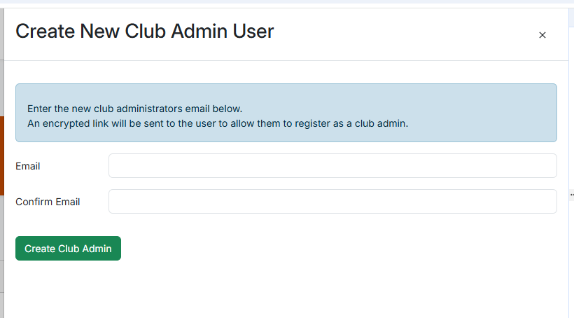 Create New Administrator screen